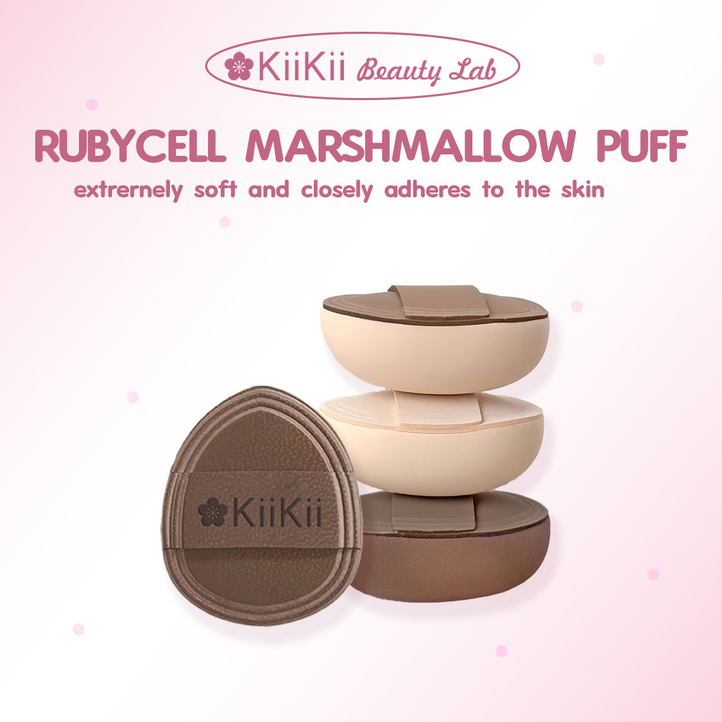 KiiKii Beauty Lab พัฟแต่งหน้า พัฟคุชชั่น พัฟแป้งขนาดเล็ก วัสดุ Rubycell นิ่มมาก หนา ไม่กินแป้ง