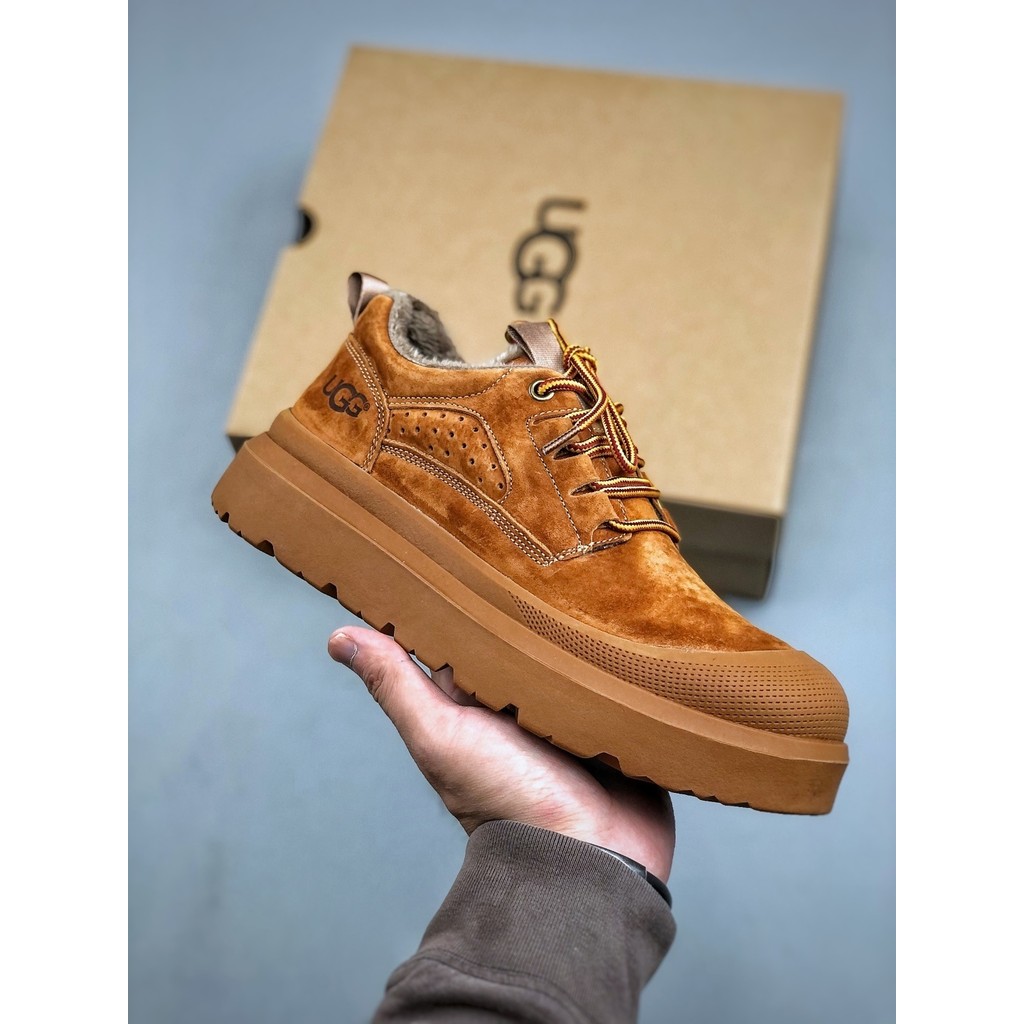 UGG Tasman Snow Boots Men Winter Warm Casual Shoes Frosted Cowhide Plush One-Piece Outdoor Cold-Proo