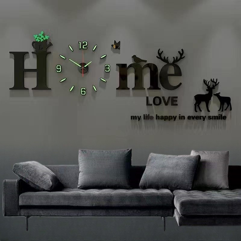 นาฬิกา DIY เรืองแสง นาฬิกาเงียบ สำหรับตกแต่งผนัง สติกเกอร์อะคริลิค