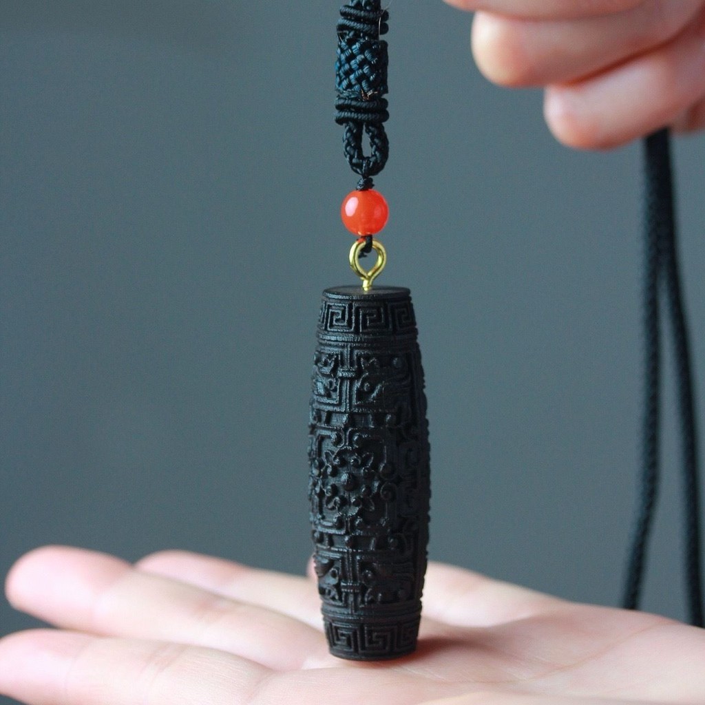 Nha Trang ไม้กฤษณา Dzi จี้ลูกปัด Retro Lucky Cl Nha Trang ไม้กฤษณา Dzi จี้ลูกปัด Retro มงคลเมฆนูนสัน