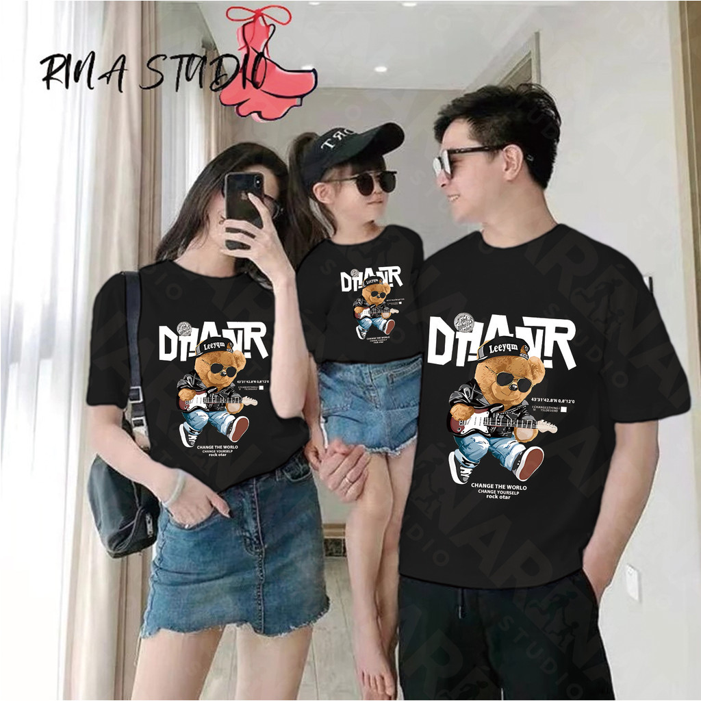 RINA STUDIO Family เสื้อยืด Los Angeles California ลายหมี 3