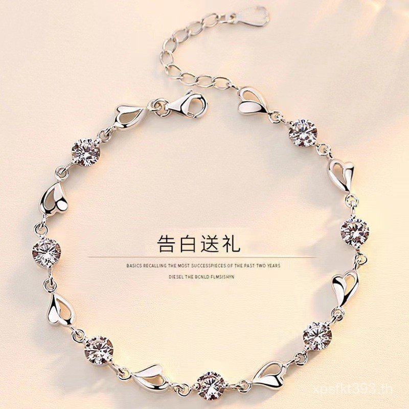 นักเรียนหญิงที่เรียบง่ายส925เงินสเตอร์ลิงสําหรับแฟนมหาสมุทรหัวใจที่ไม่ซ้ํากันของขวัญวันวาเลนไทน์แฟนส