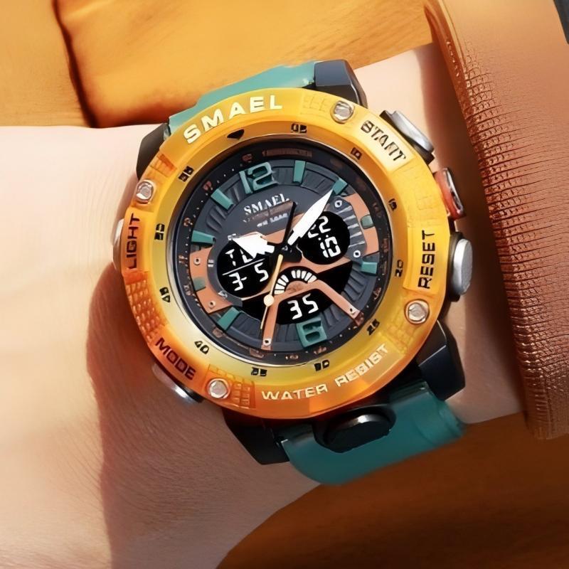 SMAEL SMAEL High-End Gaming Dual Display นาฬิกาผู้ชายกีฬากลางแจ้ง Multi-Function Luminous นาฬิกาผู้ช