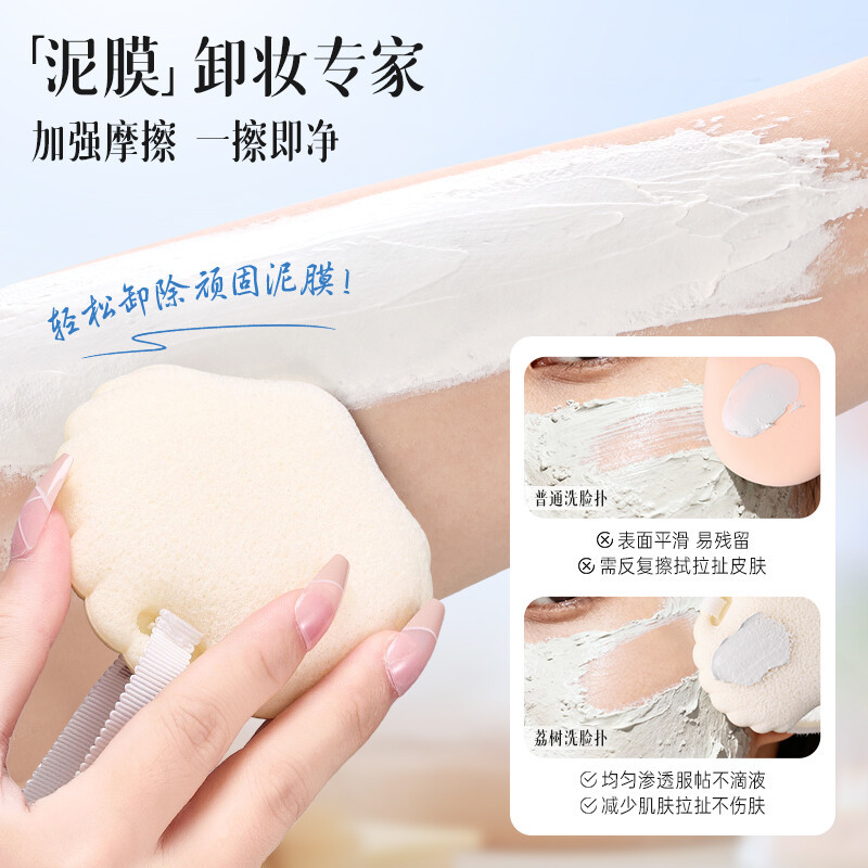 LISHU ที่ล้างหน้า พัฟ พิเศษ นุ่ม เช็ดหน้า ฟิล์มโคลน เครื่องมือทำความสะอาด พัฟแป้ง - รูปที่ 3