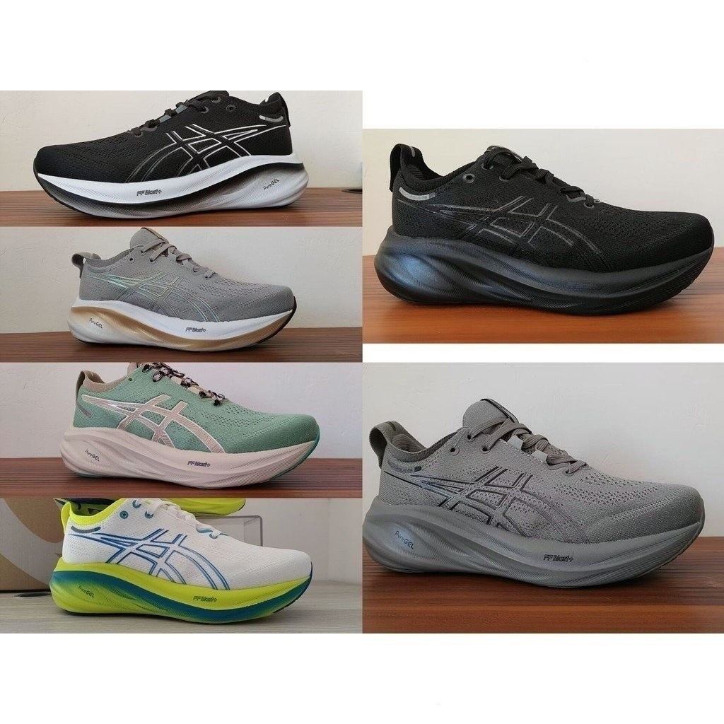 (((2024) GEL-NIMBUS 26 รองเท้ากีฬาผู้ชายทนต่อการสึกหรอกันกระแทก Rebound Running LOG0