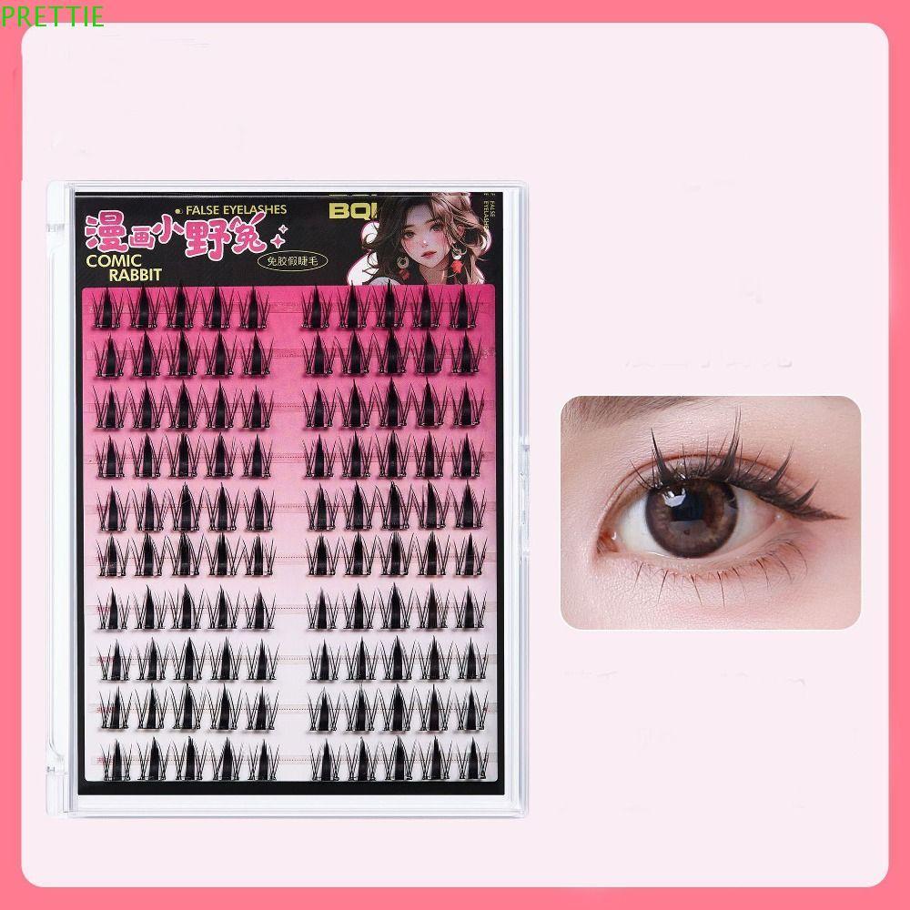 PRETTIE ขนตาปลอมปลอดกาว, 5D 10 แถวขนตาปลอมแบบมีกาวในตัว, จําลองแต่งหน้าที่นํากลับมาใช้ใหม่ได้ Soft S