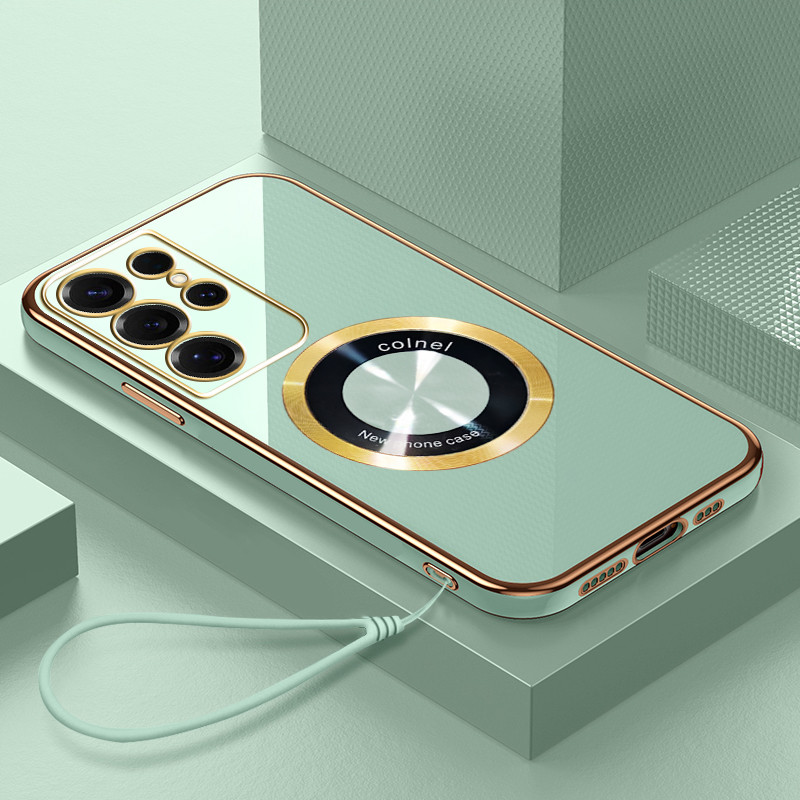 SAMSUNG ซิลิโคนอ่อนนุ่มชุบสําหรับSamsung Galaxy S21 S22 S23 S24 S25 Ultra G998B S908B SM- S918B S928