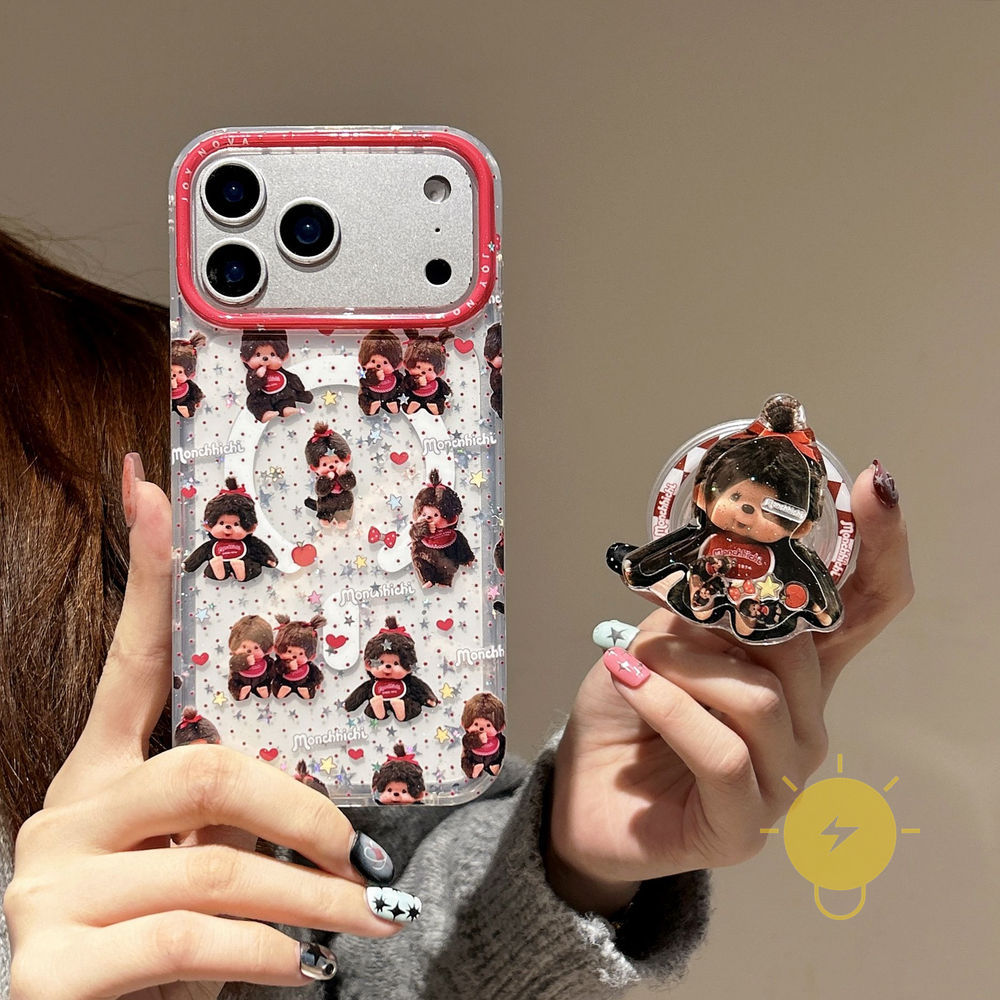 For เคสไอโฟน with Griptok Magnetic TPU Transparent Star Laser เคส Phone Case For iPhone 17 Pro Max 16 15 14 13 Cover  Aesthetic Korean Cute
