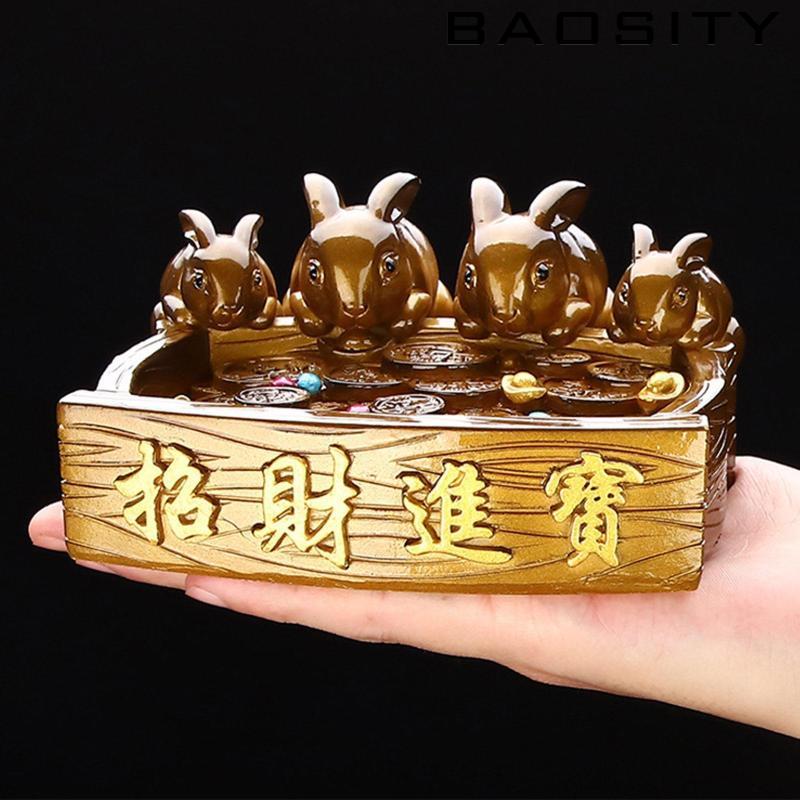 [Baosity] รูปปั้นกระต่ายชาสัตว์เลี้ยงเปลี่ยนสีประติมากรรมสําหรับห้องนอนคนรักชา Tearoom