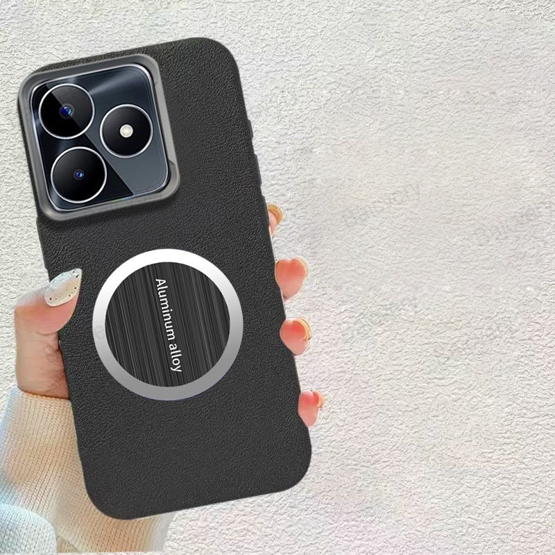 ปลอกสําหรับRealme Note 60 RMX3933 60X RMX3938 พร้อมสติกเกอร์แม่เหล็กกาวตนเองแฟชั่นหนังฝาครอบPUแบบนุ่