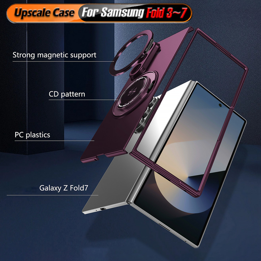 360° แหวนหมุนสําหรับ Samsung Galaxy Z Fold7 Fold6 Fold5 Fold4 Fold3 กรณี Anti-drop วงเล็บป้องกันสําหรับ Samsung Z พับ 7 6 5 4 3 กันกระแทกหลากสี