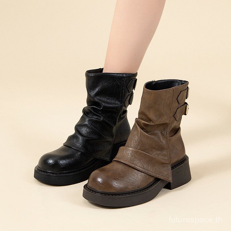 รองเท้าบูทสั้นหุ้มข้อ Chukka มัสตาร์ดสีน้ำตาล สำหรับผู้หญิง ใช้งานได้หลากหลาย
