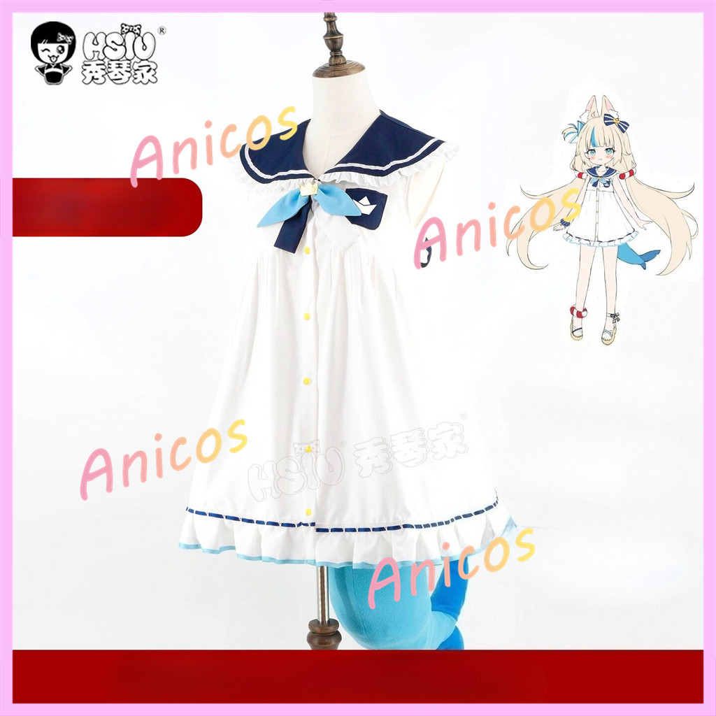 ชุดคอสเพลย์ Sameko Saba พร้อมหูและหางสำหรับ VTuber