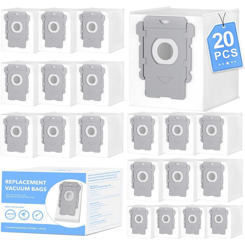 20 แพ็คถุงสูญญากาศสําหรับ iRobot Roomba i7 i7+ i8 i8+ i3 i3+ i4 i4+ i6 i6+ j7 j7+ s9plus, I & S & J 