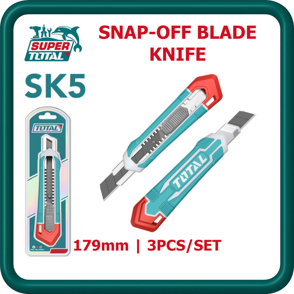[ TOTAL ] (THT511815) มีดใบมีด Snap Off SK5 | 18มม | 179มม | ใบมีด 18 x 100 มม
