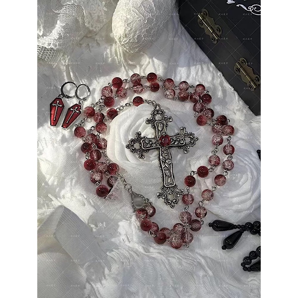 Bobby Market Gothic Necklace Dark Punk Yabi Cross Necklace Niche Premium Cool