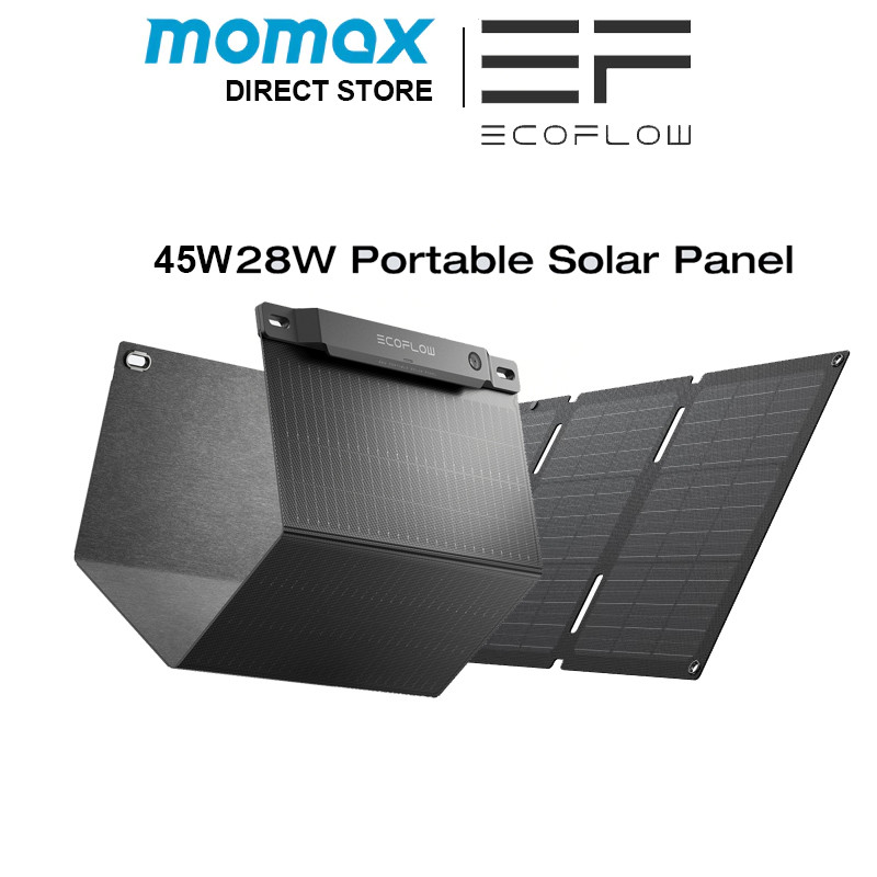 ECOFLOW 45W 28W แผงโซลาร์เซลล์แบบพกพา N-Type Solar Cell แผงโซลาร์เซลล์แบบแขวนน้ำหนักเบาพับได้
