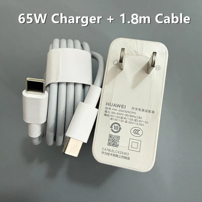 ⭐Original Huawei 65W Charger Matebook Notebook Adapter สําหรับ 13/D14/D15/XS/X Pro/Honor MagicBook Series 3.3A Type-C⭐