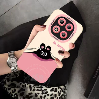 Redmi Note 15 Pro 5G เคส Redmi Note 15 5G 15 Pro Plus เคสน่ารักรูปกระต่าย ผิวสัมผัสซิลิโคนเหลว กันกระแทก พร้อมสายคล้องโทรศัพท์หนัง เคสด้านนุ่มแมตต์