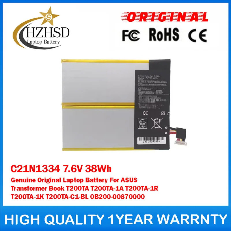 C21N1334 7.6V 38Whของแท้แบตเตอรี่แล็ปท็อปสําหรับASUS Transformer Book T200TA T200TA-1A T200TA-1R T20