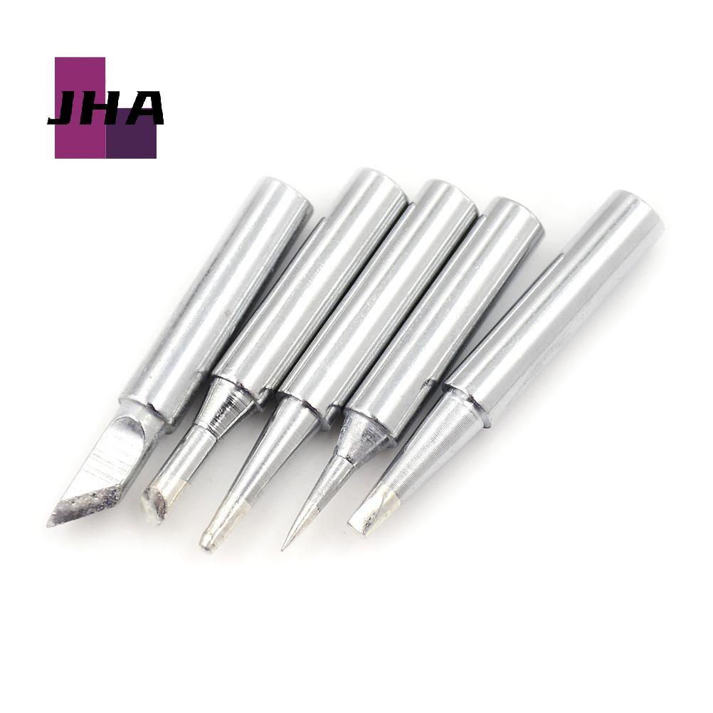 [JHA] 5 ชิ้น 936 หัวแร้งไฟฟ้าทองเหลือง Tip Solder Station Conical Bevel Tip ใหม่