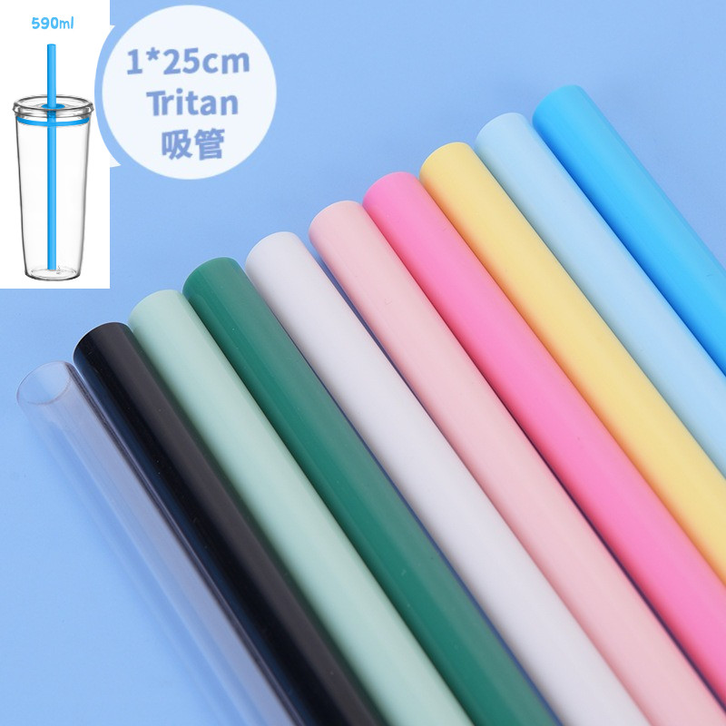 หลอดแคนดีสี 2026 รูใหญ่1ซม. ยาว25ซม. ใช้ซ้ำได้ เหมาะแก้วTritan 590ml ดูดชาไข่มุก ผลไม้แช่แข็ง
