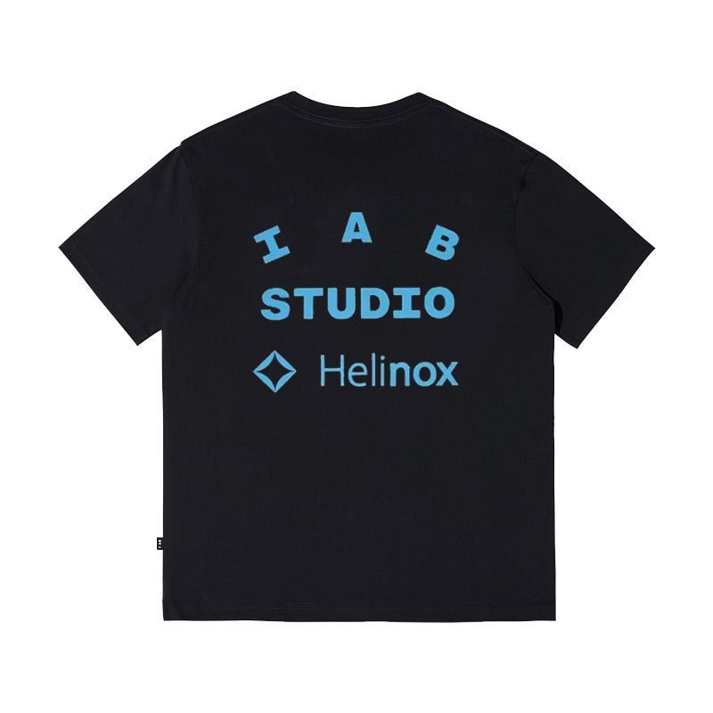Street Wear Loose All-Match IAB STUDIO ฤดูร้อนหลวมผู้ชายผู้หญิงสไตล์เดียวกันรอบคอด้านบน 699