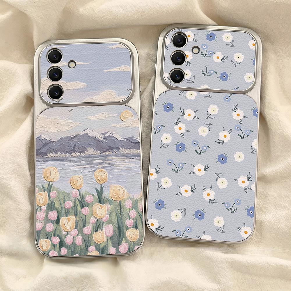 หนัง PU เคส For Samsung A56 A55 A54 A07 A17 A05S A15 A06 A16 S24 S25 S26 S23 Ultra FE A37 A57 A52 ฝุ่นนุ่มโทรศัพท์ปกหลัง