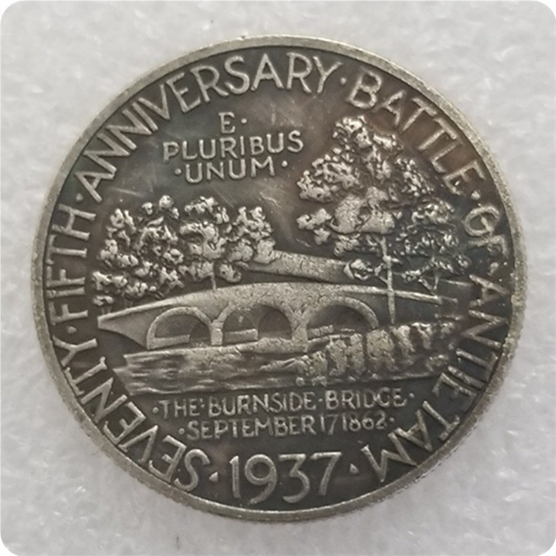 งานฝีมือโบราณ American Half Yuan 1937-A Silver Dollar Commemorative Coin Collection#1588仿古工艺品美国半元 19