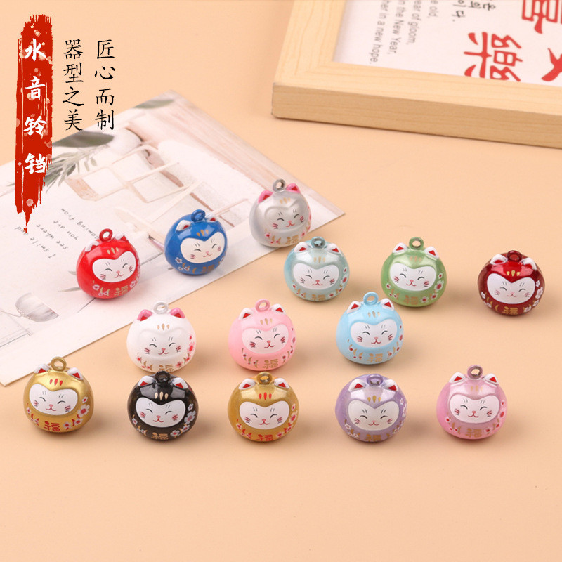 Lucky Cat Water Sound Fantasy Bell สไตล์ญี่ปุ่น Water Sound Bell Yushou Lucky Cat เคสโทรศัพท์จี้การ์
