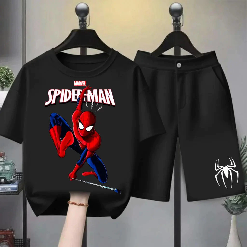[HOT] ชุดเด็ก 2026 Spider-Man เสื้อยืดการ์ตูน ✨ พิมพ์ลายสไปเดอร์แมน ผ้าฝ้ายสำหรับเด็ก ขนาด 100-150 ซม. เสื้อยืดฤดูร้