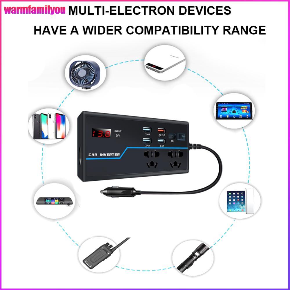 HOT 200W Car Power Inverter Fast Charger USB Car Adapter สําหรับเครื่องใช้ไฟฟ้าในรถยนต์