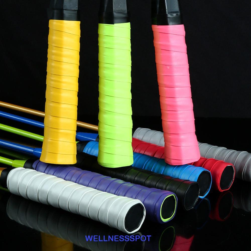 WELLNESSSPOT ไม้เทนนิสเหนียว Over Grip, Shock Absorption Grip Tape เบ็ดตกปลากีฬาเหงื่อ Band, อุปกรณ์เสริม Sweatband Anti-SLIP Anti-SLIP ไม้เทนนิส Sweatband หญิง