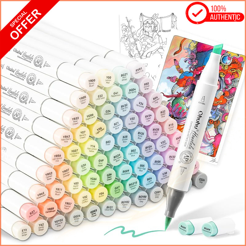 Ohuhu 96 Pastel Brush Marker Fine
Ohuhu 96 Pastel Brush Marker Broad