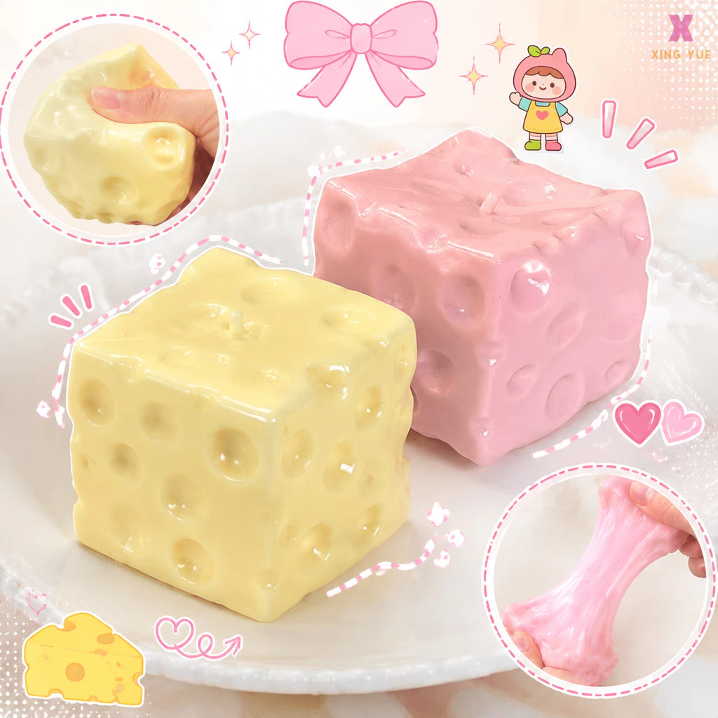 จัดส่งรวดเร็ว🎁 รุ่นใหม่ปี 2026 Cheese fidget ชีสเนื้อหนึบหนับคลายเครียดขนาด M/XL