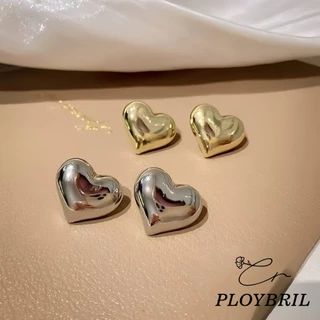 PLOYBRIL สไตล์ใหม่ Simple Glossy Love Heart ต่างหูหญิง Niche Design ต่างหูระดับไฮเอนด์ E017
