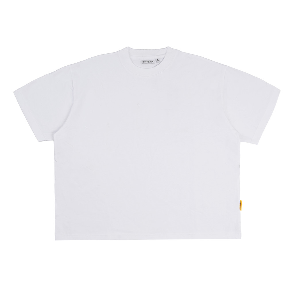 House of Smith Mens Boxy T-Shirt - Raw 230 Boxy Crop White 2 - Boxy T Shirt