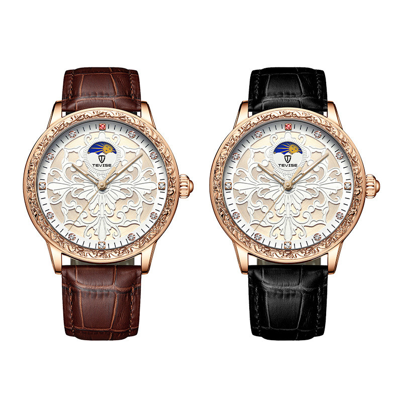 205 Twice Temperament Thin Quartz Men แกะสลักหน้าปัดขนาดใหญ่ Live เวอร์ชั่นเกาหลีนาฬิกาข้อมือ EDTS