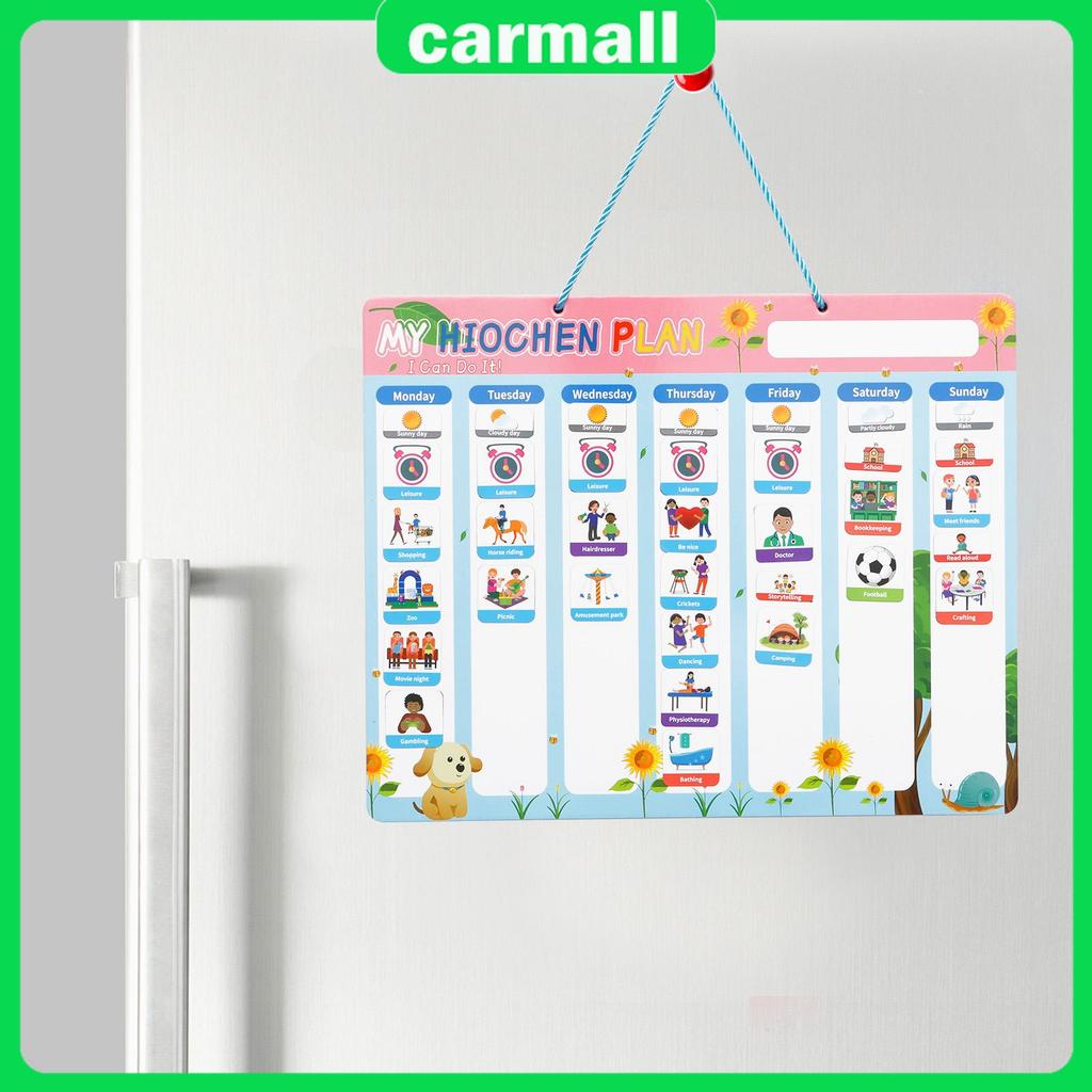 2 in 1 Weekly Schedule Chart Kid Visual Schedule พร้อมแม่เหล็ก Backing สําหรับ Home School โรงเรียนอ