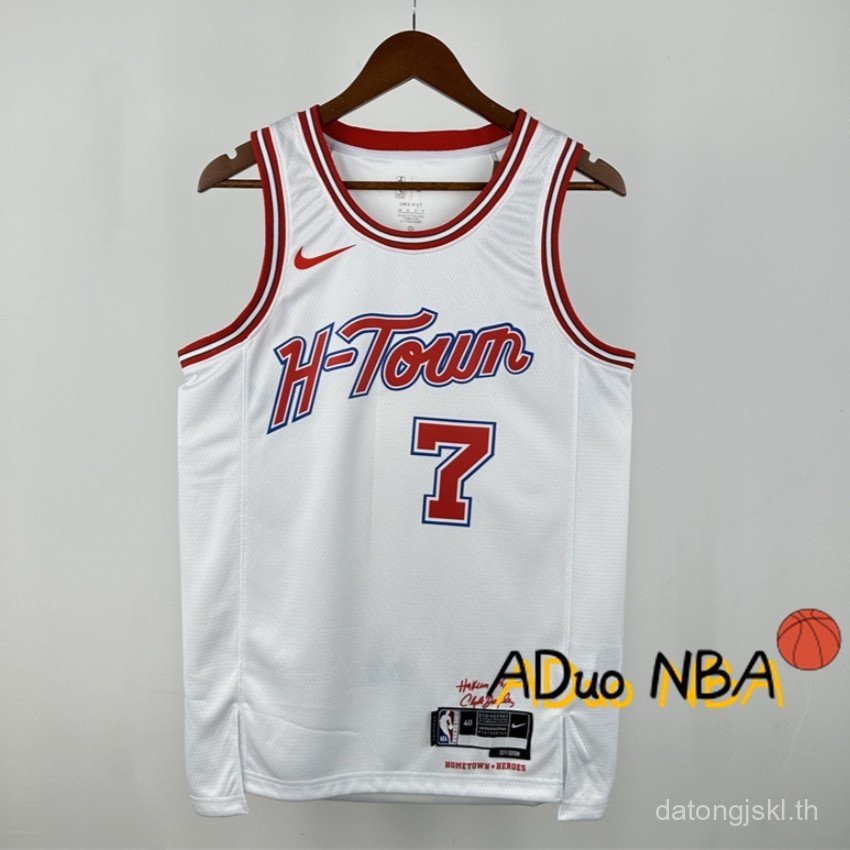 เสื้อบาสเก็ตบอล NBA Houston Rockets #7 Kevin Durant สีขาว
