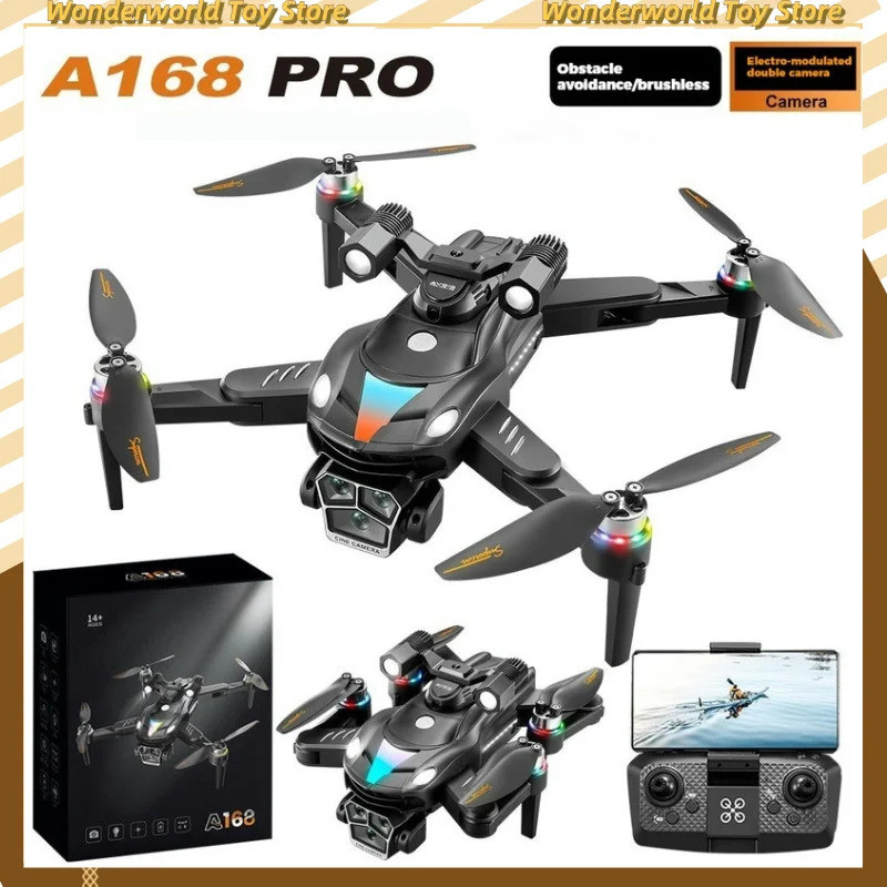 ใหม่ A168 โดรนแบบไม่มีแปรง Optical Flow 6k/8k Hd การถ่ายภาพทางอากาศระดับมืออาชีพ 3 กล้อง Quadcopter 