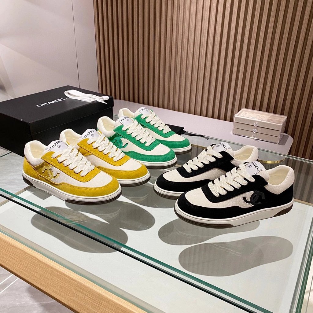 Chanel Chanel 2023 Early Spring สินค้าใหม่สุภาพสตรีรองเท้าลําลองรองเท้าผ้าใบ