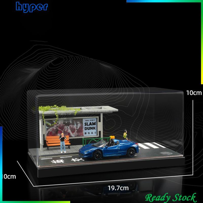 [Hyper] 1/64 Model Car Display Case Bus Station scene สําหรับรถยนต์รุ่น Tiny Figures