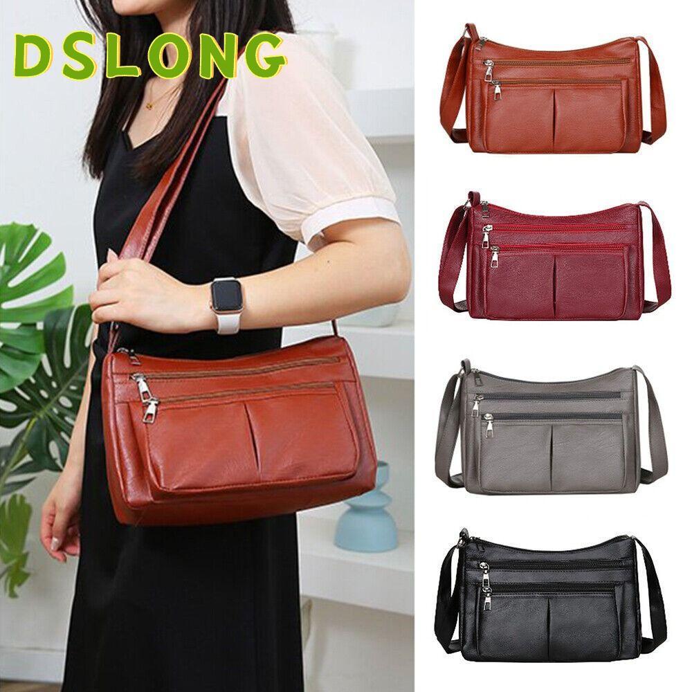 DSLONG กระเป๋าสะพายไหล่สตรี, ถือ faux leather 4 สี, คุณภาพสูงและกันน้ำ