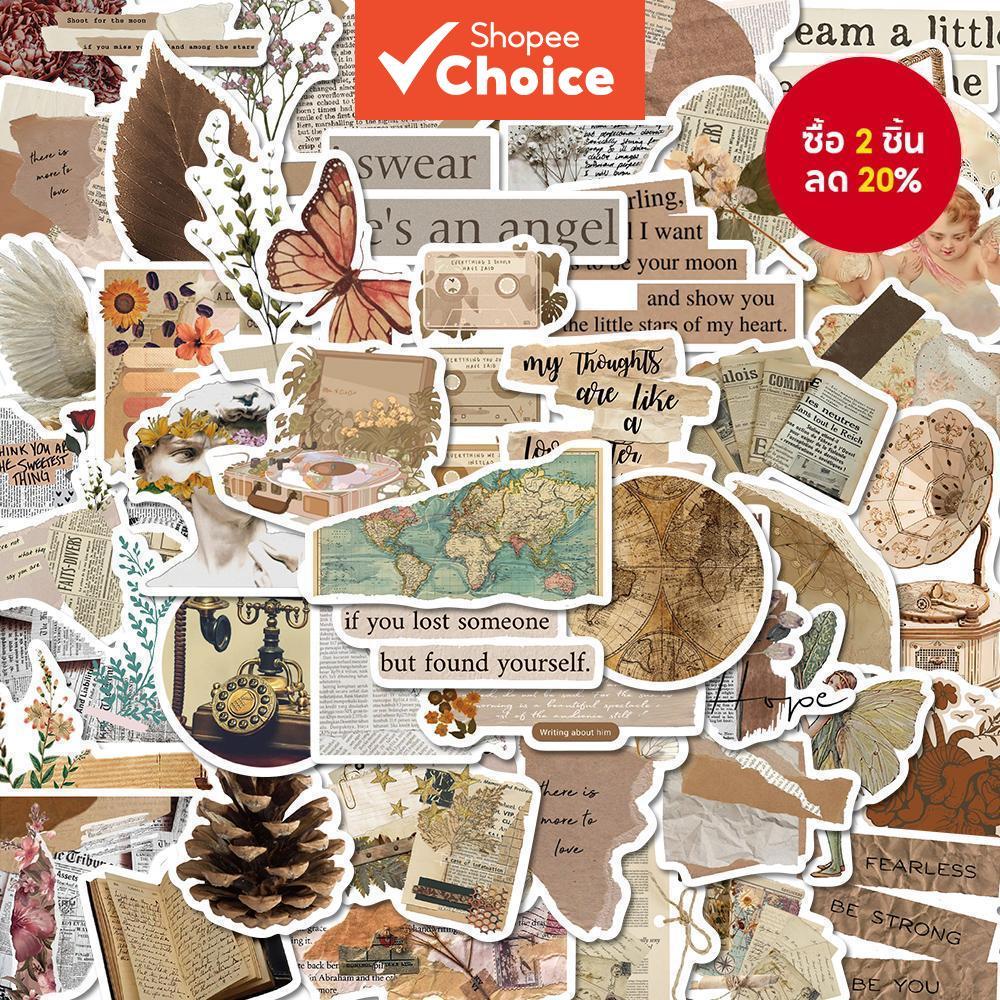 สติ๊กเกอร์ศิลปะย้อนยุค 52 ชิ้น – สติ๊กเกอร์ไวนิลกันน้ําสําหรับแล็ปท็อป, ถ้วยน้ํา & วารสาร