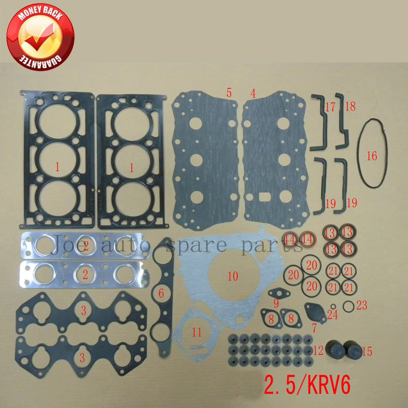 K5 KV6 KRV6 เครื่องยนต์ครบชุดปะเก็นชุดเต็มชุดสําหรับ Kia Carnival V6 2.5L 2497CC 1998- 0K558-10-270B