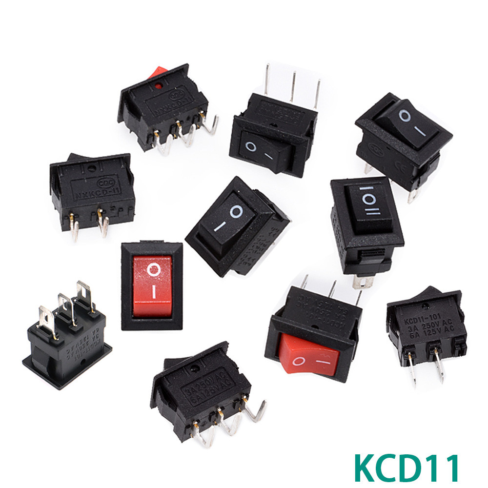 10 ชิ้น/ล็อต KCD11 สวิทช์ 10x15 มม.2/3Pin เรือรถ Rocker สวิทช์ 3A 250V KCD11 Snap-in เปิด/ปิดเปิด-On Push ปุ่มสวิทช์