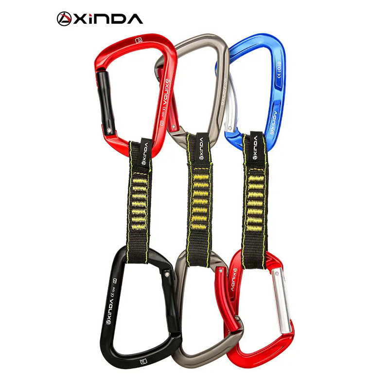 XINDA Rock Climbing Quickdraw Sling Professional Safety Lock Extenders Carabiner Mountaineer Outdoor