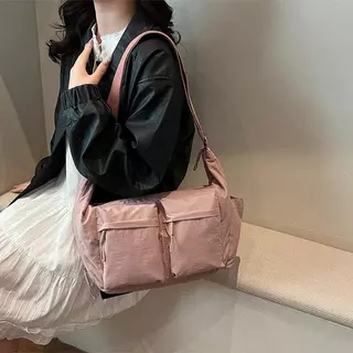 Miss_J พร้อมส่งจากกทม🎀กระเป๋าผ้าแคนวาสสไตล์เกาหลี Unisex ความจุใหญ่ หลายช่อง สำหรับทำกิจกรรมกลางแจ้ง
