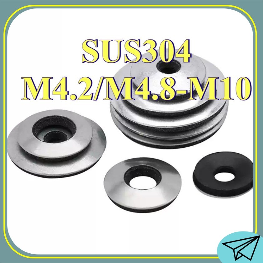 ปะเก็นคอมโพสิตสแตนเลส 304, ปะเก็นปิดผนึกกันน้ํา, ยางหางเจาะสกรูแตะตัวเอง EDPM ปะเก็น M4.2M4.8/M5.5/M